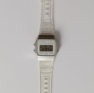 Functional Casio F-91W Alarm Chronograph WR Digital Watch Translucent Band